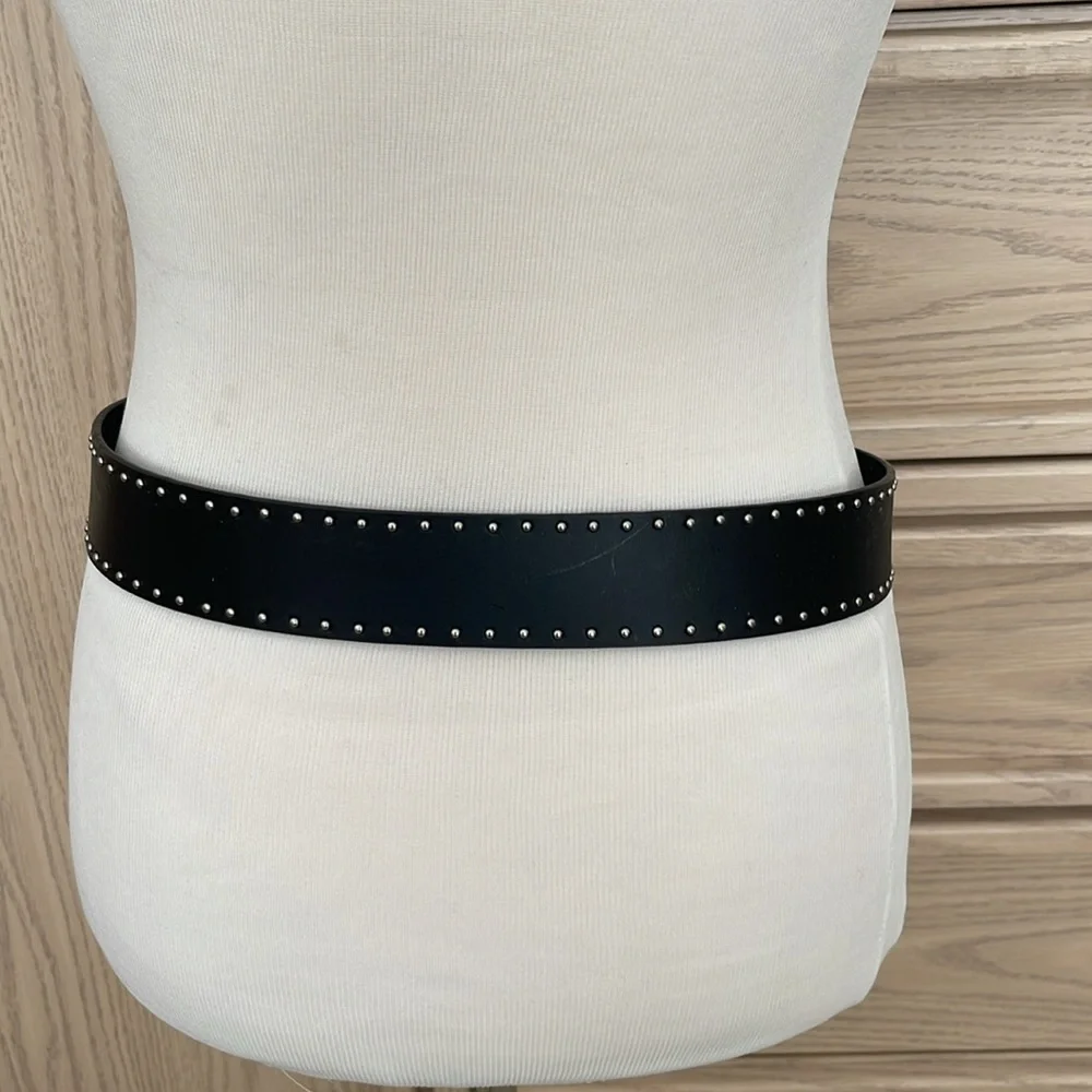 Vintage Calvin Klein Studded Belt Black Silver Ball Studs